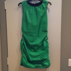 Fab DVF leather dress. Sz 6- exposed black zipper